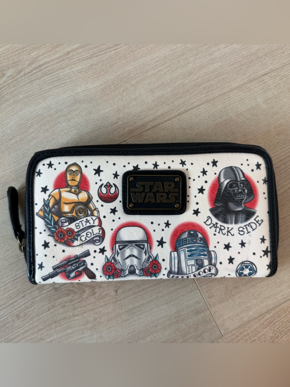 Star Wars White and Black Faux Leather Character Wallet with Red Accents